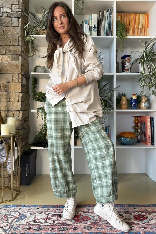 Patrick Plaid Brushed Cotton Demi Bloom Pant Meadow